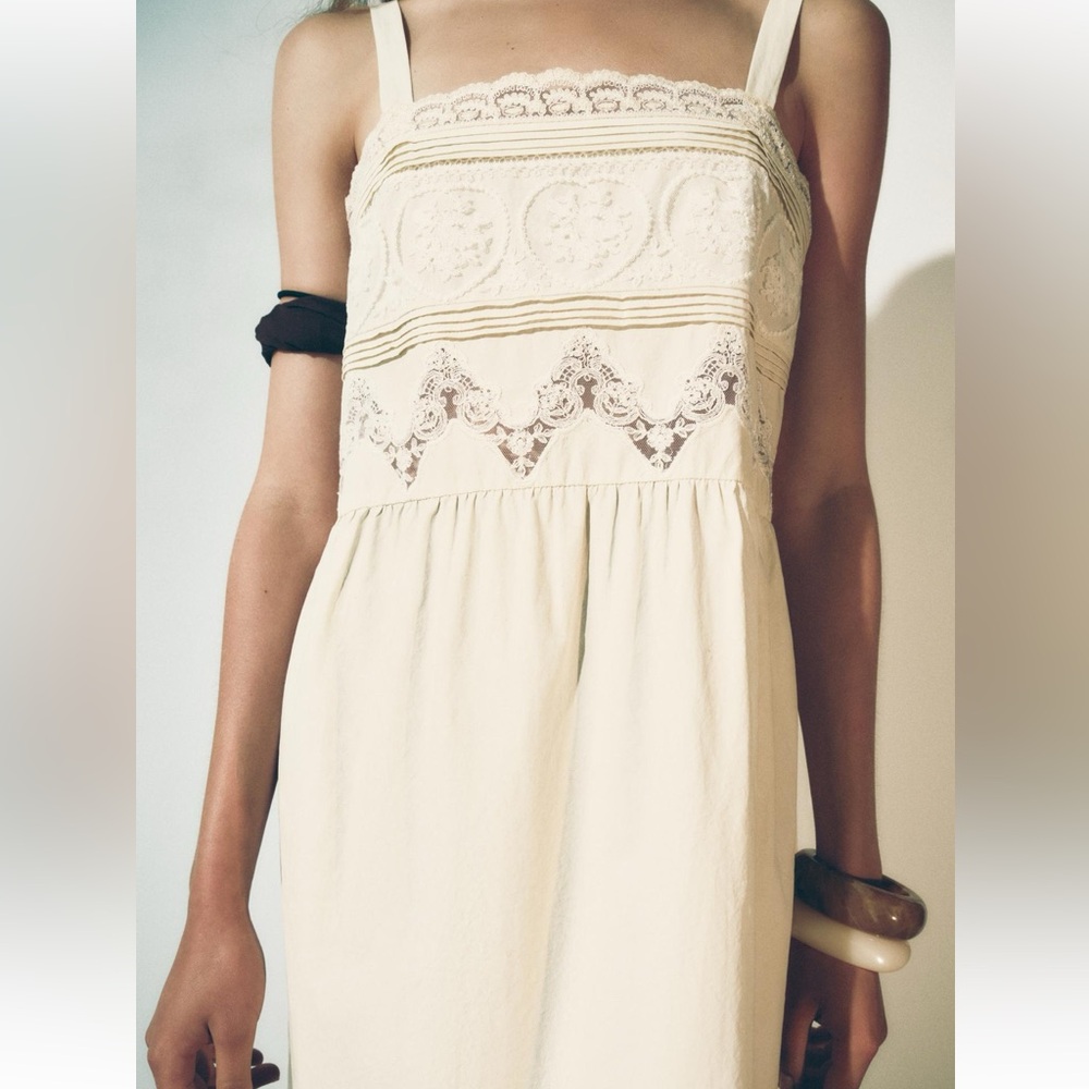 🌷 NEW ZARA ZW COLLECTION ROMANTIC DRESS WITH LACE 🌷